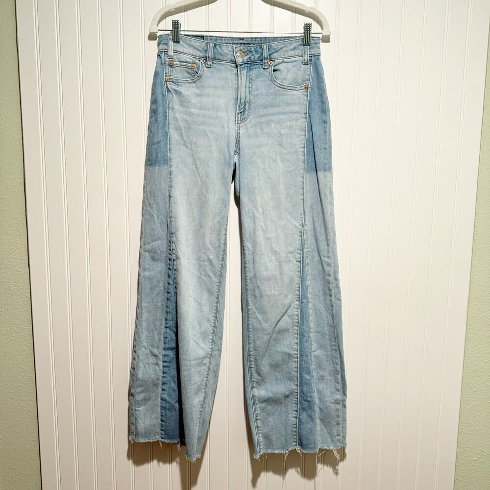 American Eagle Low Rise Baggy Wide Leg Jeans Size 0 Long